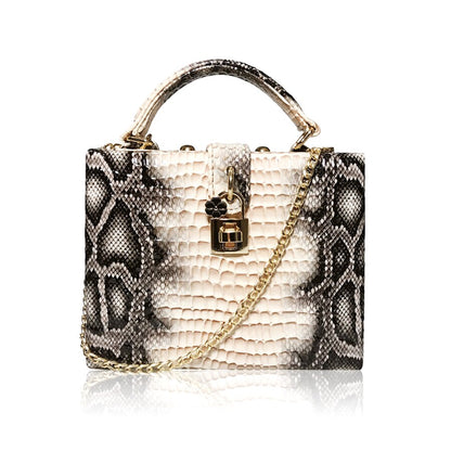 Bolso de mano con estampado de serpiente para mujer