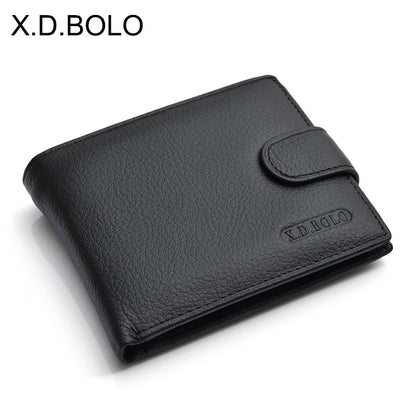 Cartera XDBOLO de piel auténtica para hombre, cartera con monedero