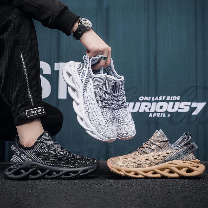 Zapatos de malla Flyknit para hombre, ligeros y casuales de moda.