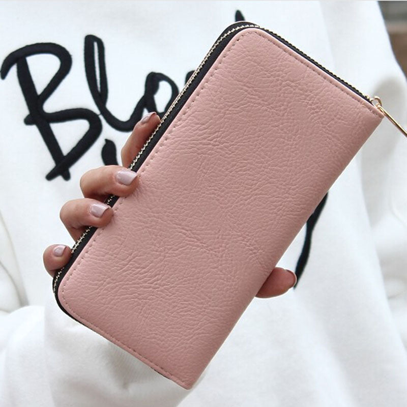 Carteras de cuero para mujer, estilo largo