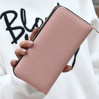 Carteras de cuero para mujer, estilo largo