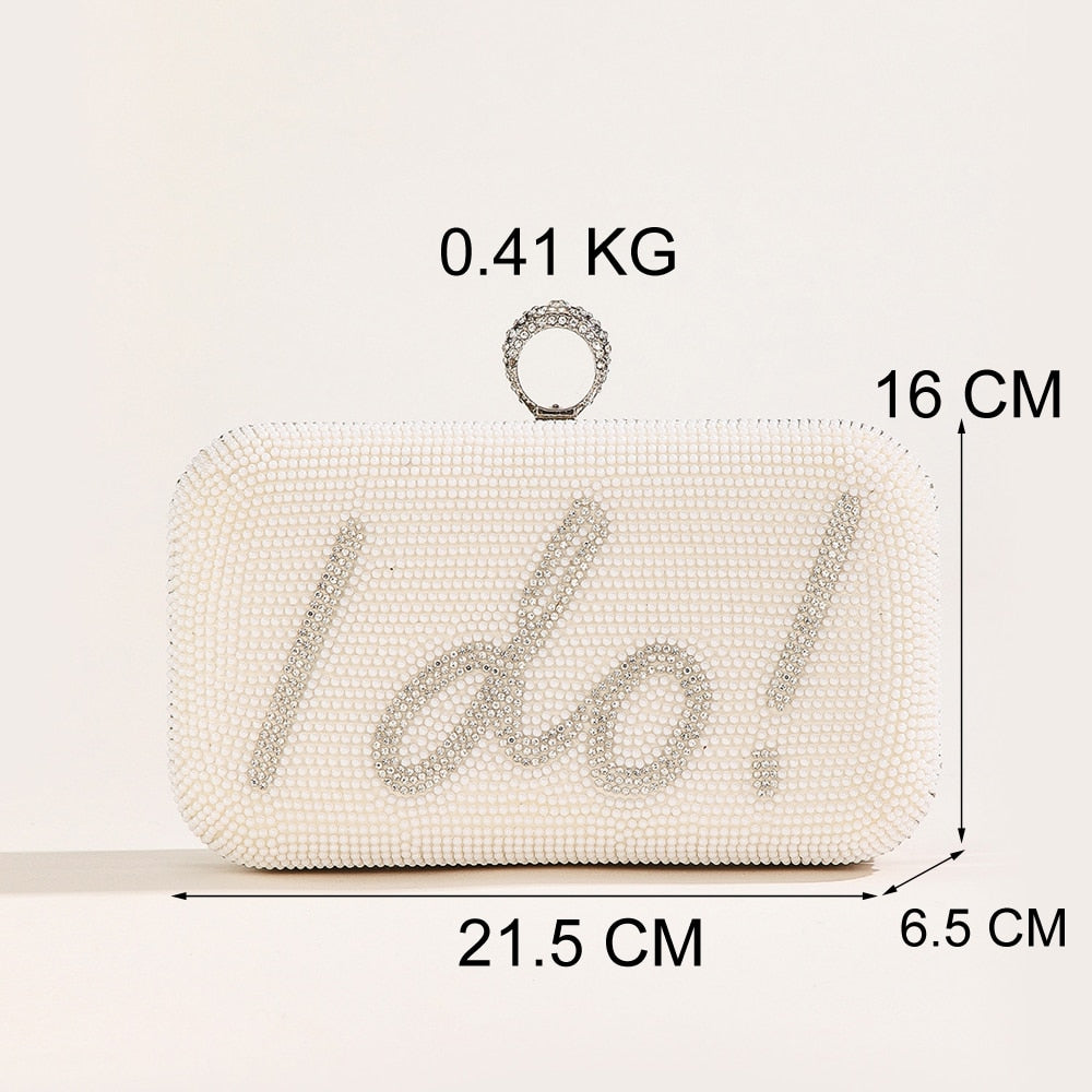 Bolsos de noche con la letra "I Do" para mujer