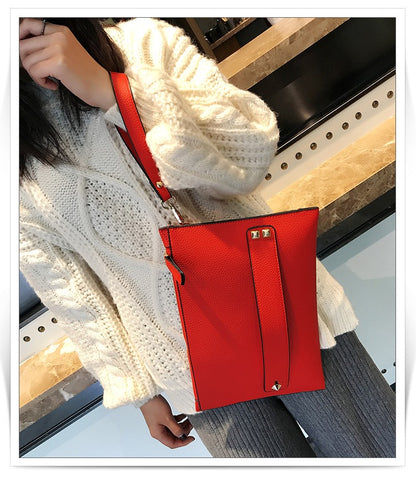 Bolso de mano para mujer, estilo coreano, rojo, para cenas y fiestas, de gran capacidad