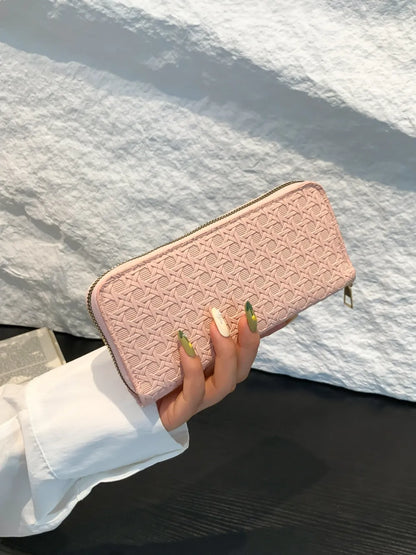 Billetera Mujer PU Leather Solid Color