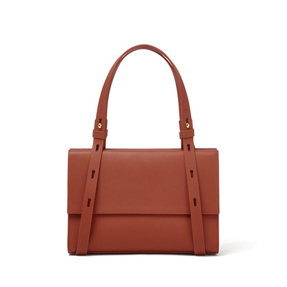Bolso de hombro de cuero genuino, estilo versátil, de diseño exclusivo, para mujer.