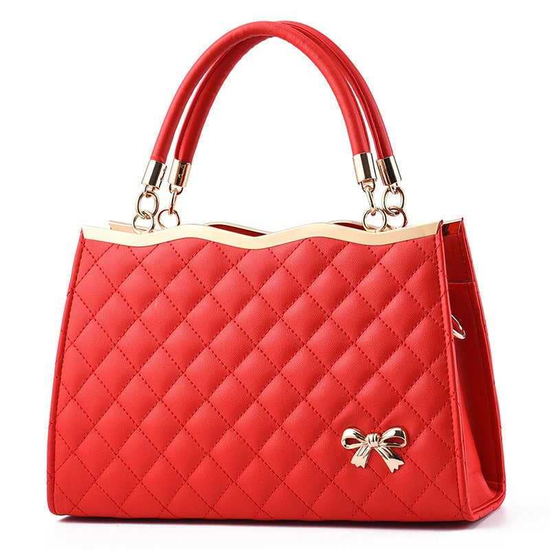 Bolso de mano bordado Lingge para mujer, grande, bandolera de un solo hombro