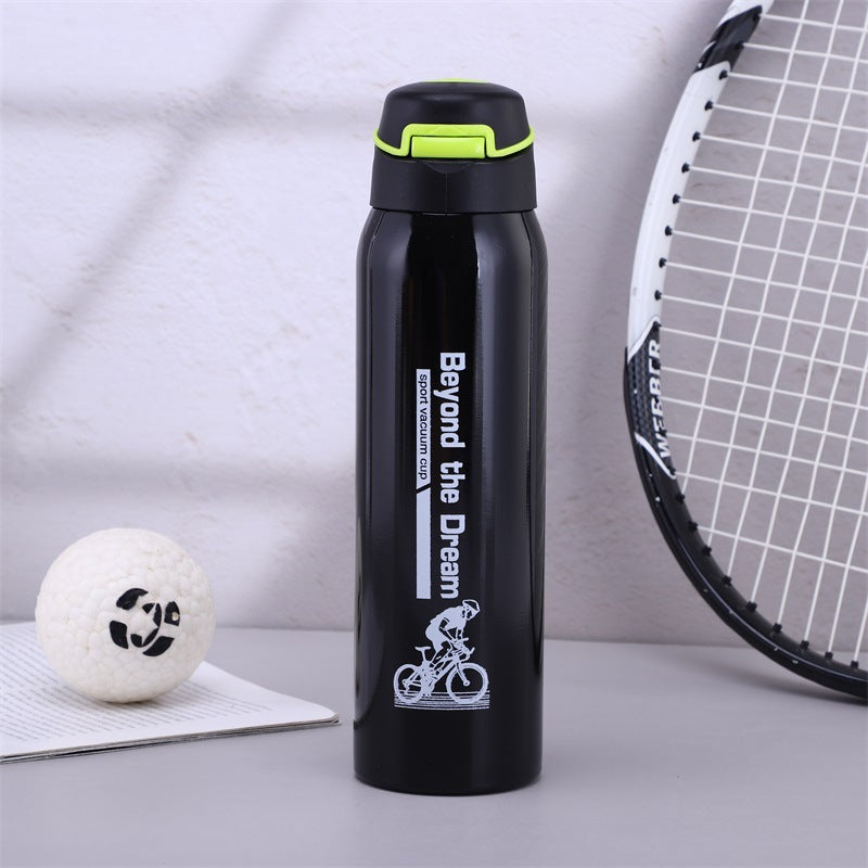 Botella termica de agua para deportes al aire libre con asa, taza térmica portátil anticaídas para montañismo