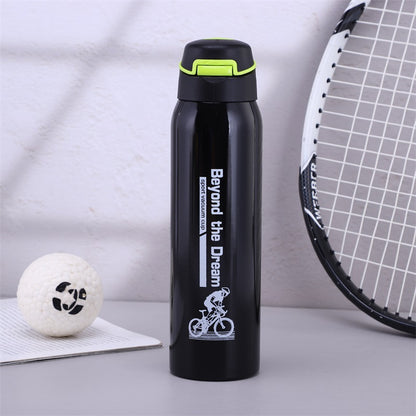 Botella termica de agua para deportes al aire libre con asa, taza térmica portátil anticaídas para montañismo