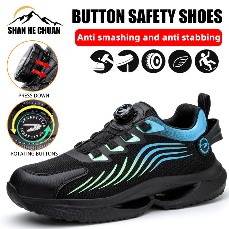 Zapatillas de seguridad con punta de acero, antideslizantes, resistentes al desgaste