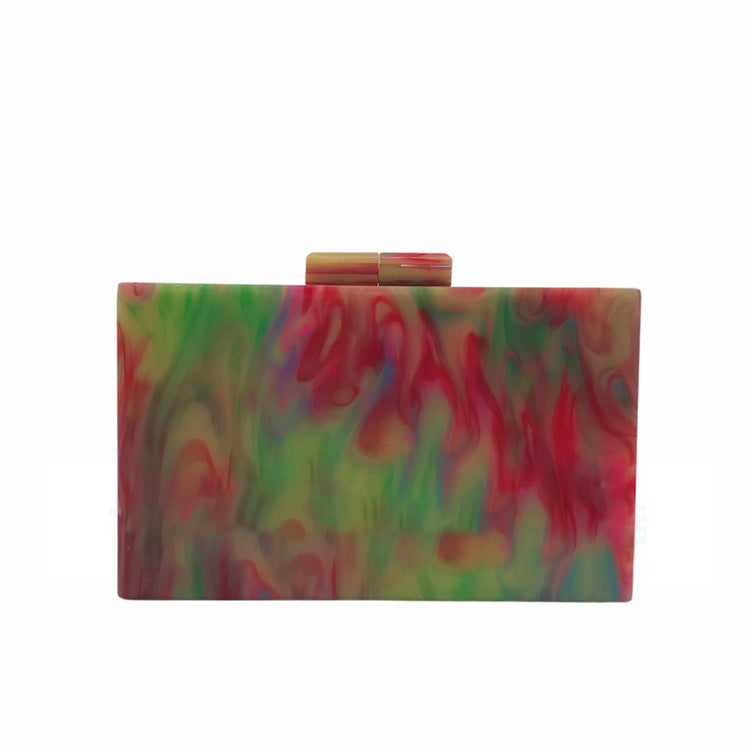 Bolso de cena acrílico con textura de mármol de colores mixtos