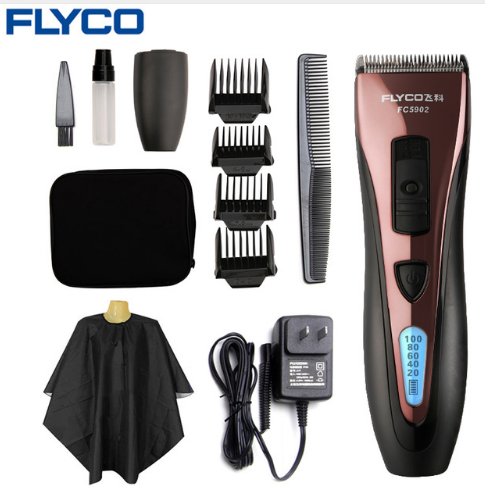 Cortapelos eléctrico profesional FLYCO de acero inoxidable, resistente al agua, para hombre FC5902