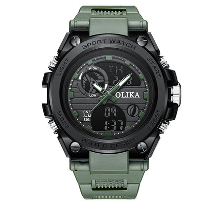 Reloj electrónico impermeable de doble pantalla para hombre