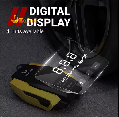 Bomba de inflado de neumáticos portátil, de coche (hasta 50 PSI), de 12 V CC para bicicletas. Luz LED