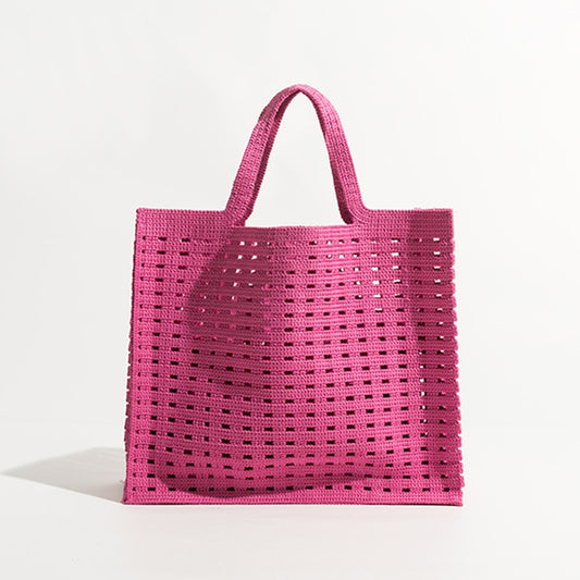 Bolso tejido nuevo, hecho a mano, con diseño de gofre hueco, color caramelo,
