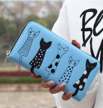 Carteras de cuero para mujer, estilo largo