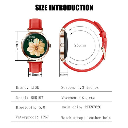 LIGE/BANGWEI Nuevo reloj inteligente para mujer Reloj de pulsera multifuncional