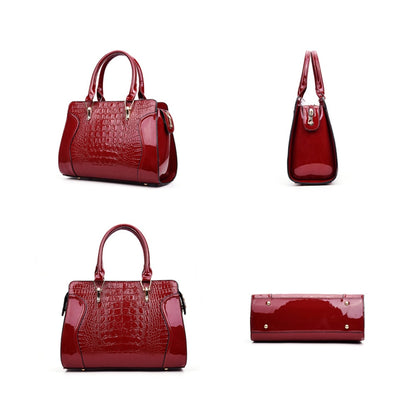 Bolso de mano para mujer con estampado de cocodrilo