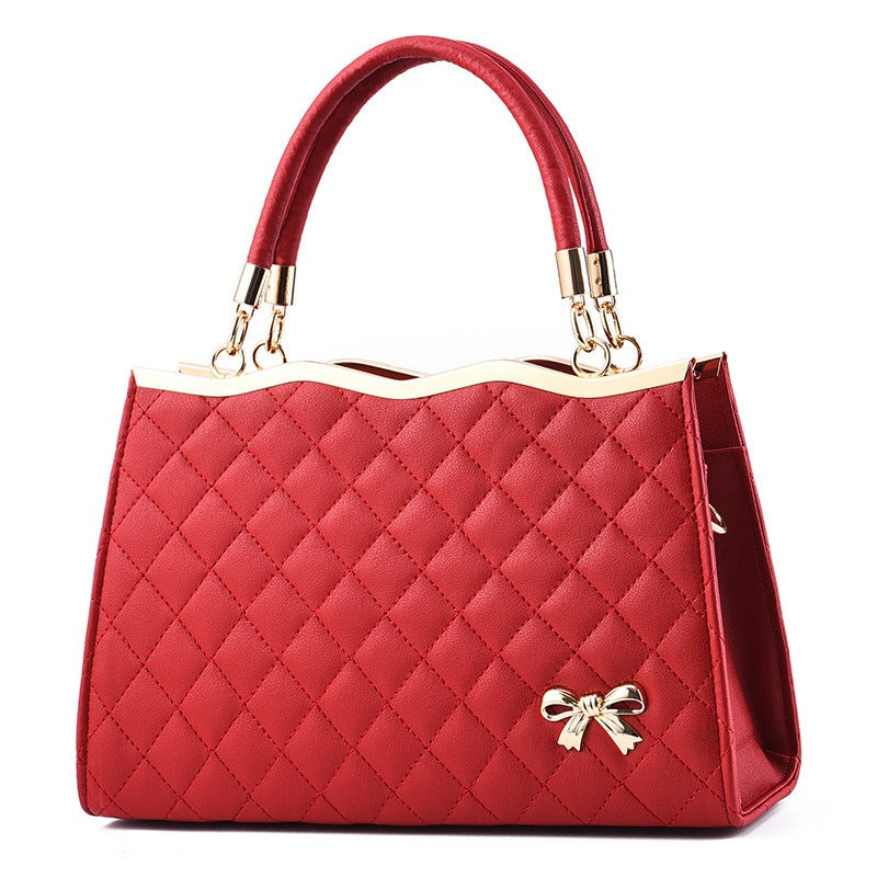 Bolso de mano bordado Lingge para mujer, grande, bandolera de un solo hombro