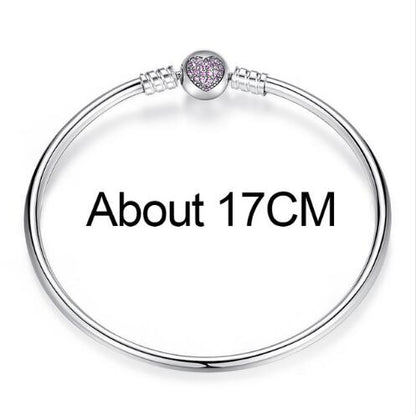 Pulsera y brazalete BAMOER de cadena de serpiente de plata de ley 925 con circonita cúbica pavé y estrella, joyería DIY PAS901