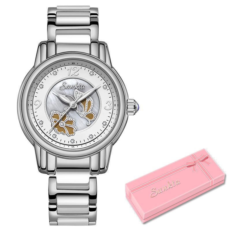 Reloj de cerámica Lige de alta calidad para mujer, exquisito reloj resistente al agua