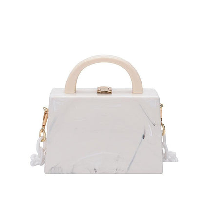 Bolso de mano de noche para mujer, con hebilla de cadena acrílica