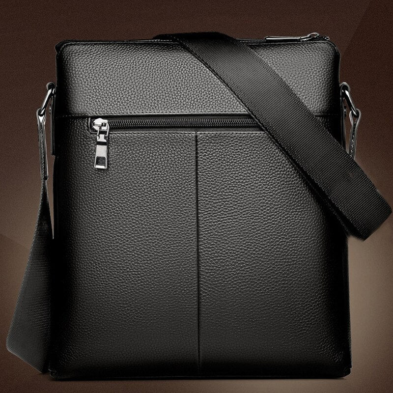 Bolso bandolera de piel sintética para hombre, estilo informal