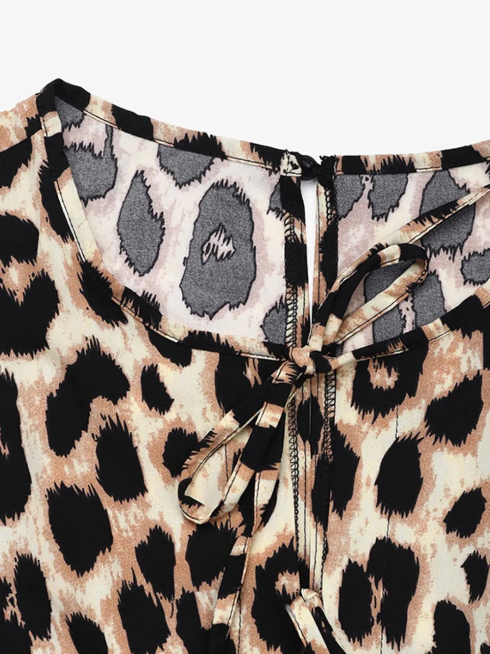 Pantalones de mono con estampado de leopardo de cintura alta, versátiles y modernos.