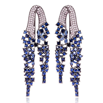 Bilincolor Golden Orange Long Tassel Earring for Women Wedding