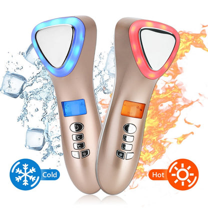 Máquina de crioterapia ultrasónica con LED, martillo de calor y frío, lifting facial, masajeador vibratorio, para rostro, cuerpo