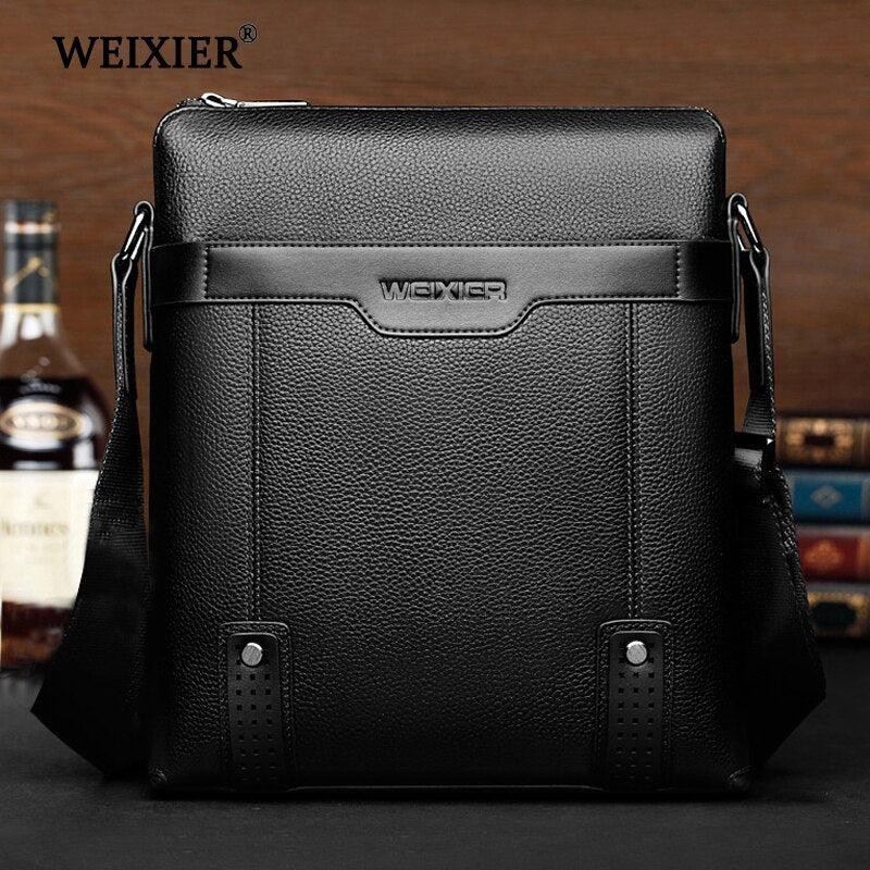 Bolso bandolera de piel sintética para hombre, estilo informal