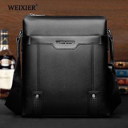 Bolso bandolera de piel sintética para hombre, estilo informal
