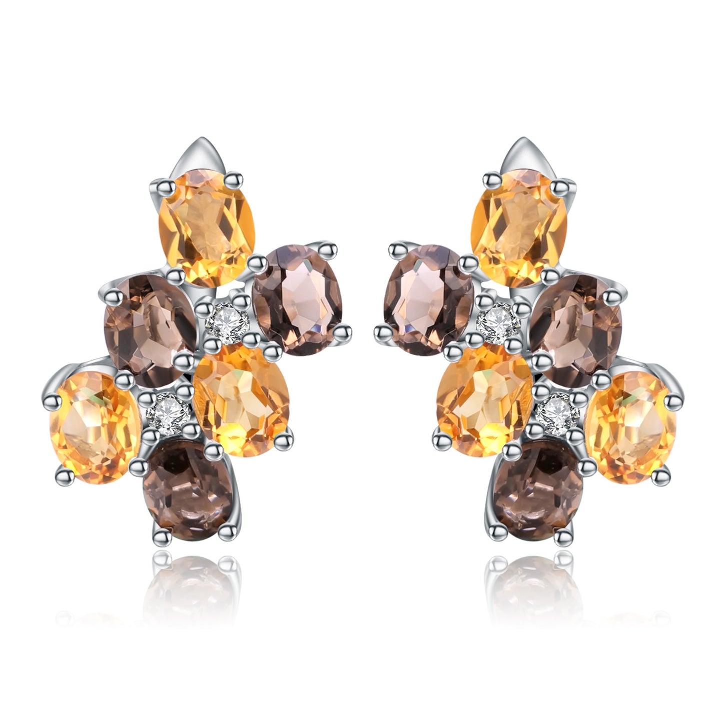 Fashionable natural colored earrings with inlaid yellow crystal gemstones earrings and earrings pendants