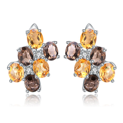 Fashionable natural colored earrings with inlaid yellow crystal gemstones earrings and earrings pendants