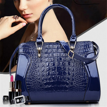 Bolso de mano para mujer con estampado de cocodrilo
