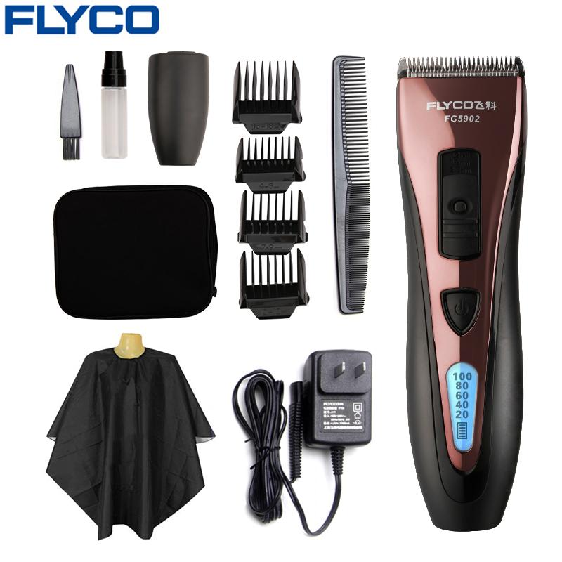 Cortapelos eléctrico profesional FLYCO de acero inoxidable, resistente al agua, para hombre FC5902