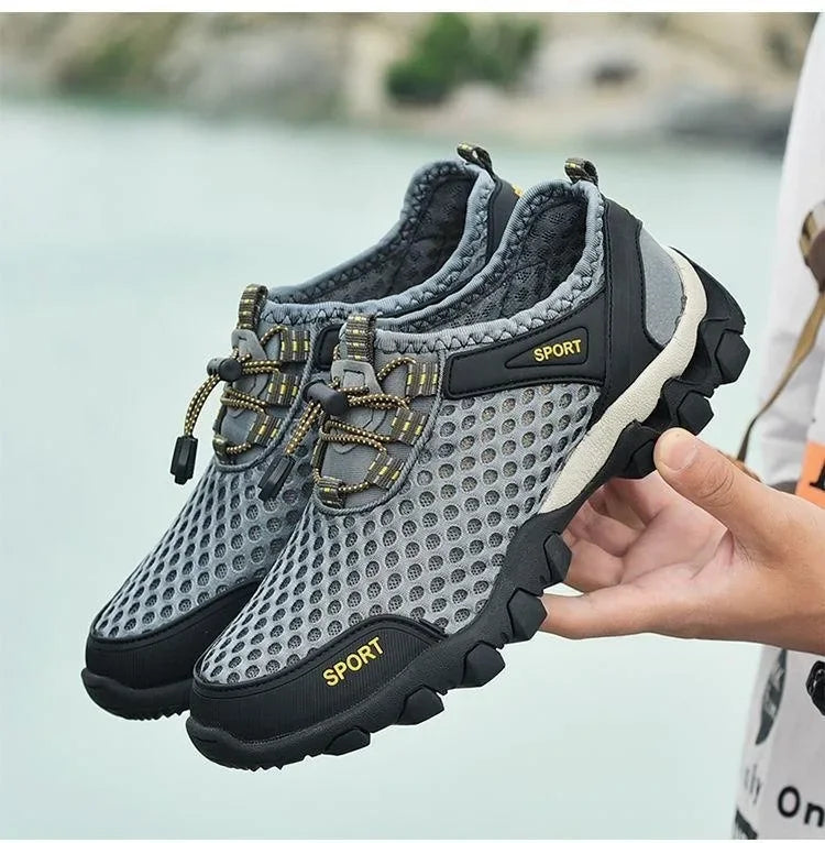 Zapatos deportivos de malla para hombre, transpirables, ligeros, antideslizantes
