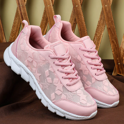 Zapatillas blancas transpirables, ligeras, casuales, deportivas para mujer