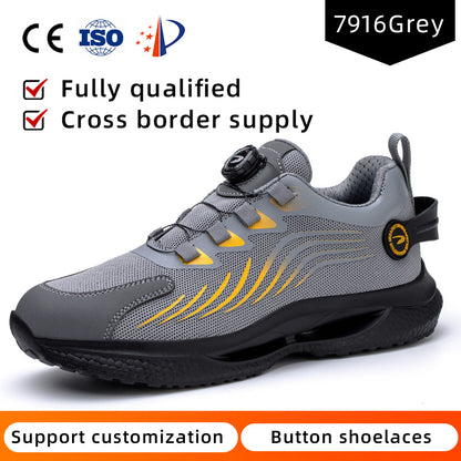 Zapatillas de seguridad con punta de acero, antideslizantes, resistentes al desgaste