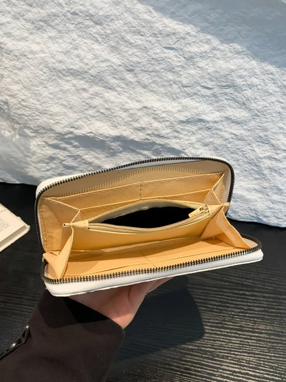 Billetera Mujer PU Leather Solid Color
