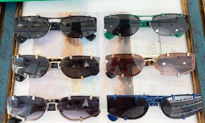 Gafas de sol de ojo de gato de metal de moda para hombre, gafas de sol pequeñas que favorecen el rostro.