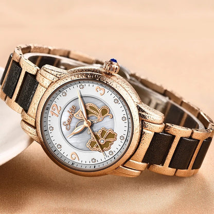 Reloj de cerámica Lige de alta calidad para mujer, exquisito reloj resistente al agua