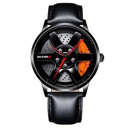 NIBOSI - Reloj deportivo de lujo para hombre, con llanta de rueda, resistente al agua, de cuarzo
