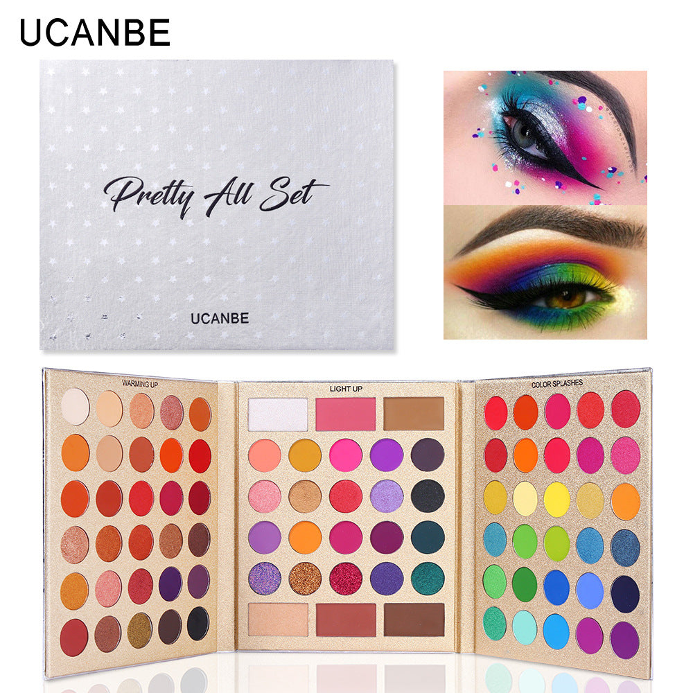 Paleta de sombras de ojos UCANBE de 86 colores, sombras de ojos mate perladas, contorno, rubor, resaltador, maquillaje con múltiples efectos.