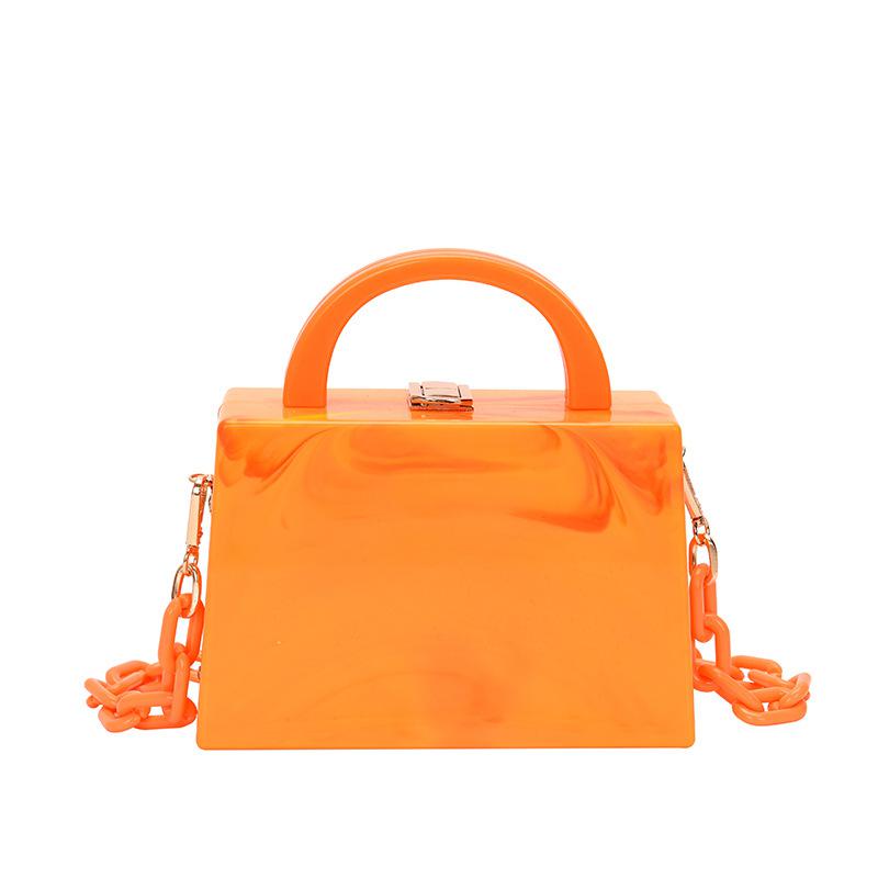 Bolso de mano de noche para mujer, con hebilla de cadena acrílica