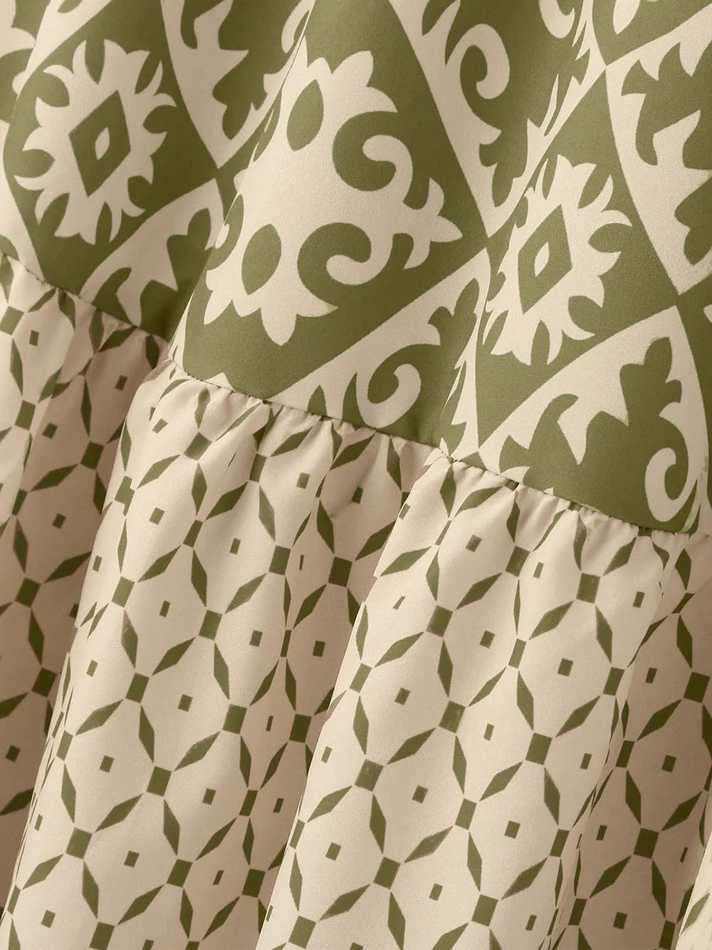 Falda larga holgada con estampado de verano