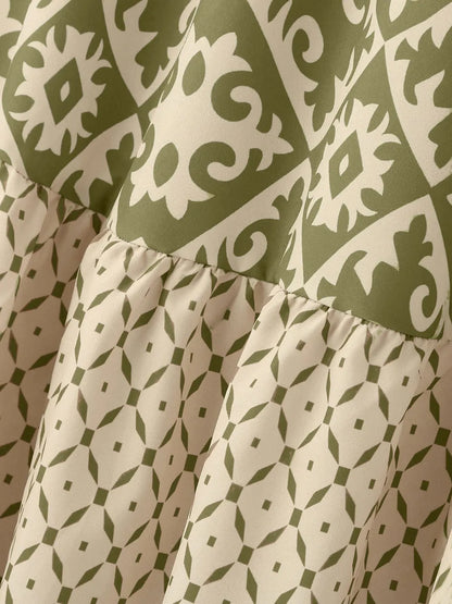 Falda larga holgada con estampado de verano