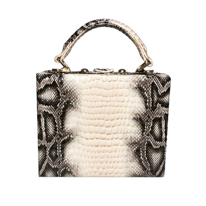 Bolso de mano con estampado de serpiente para mujer