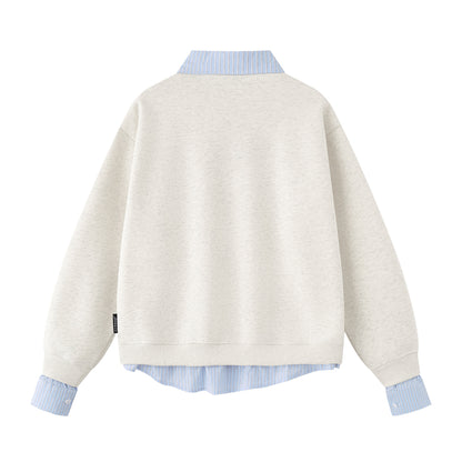 Sudadera de dos piezas con bordado de oso retro, unisex, holgada, combinable, estilo universitario