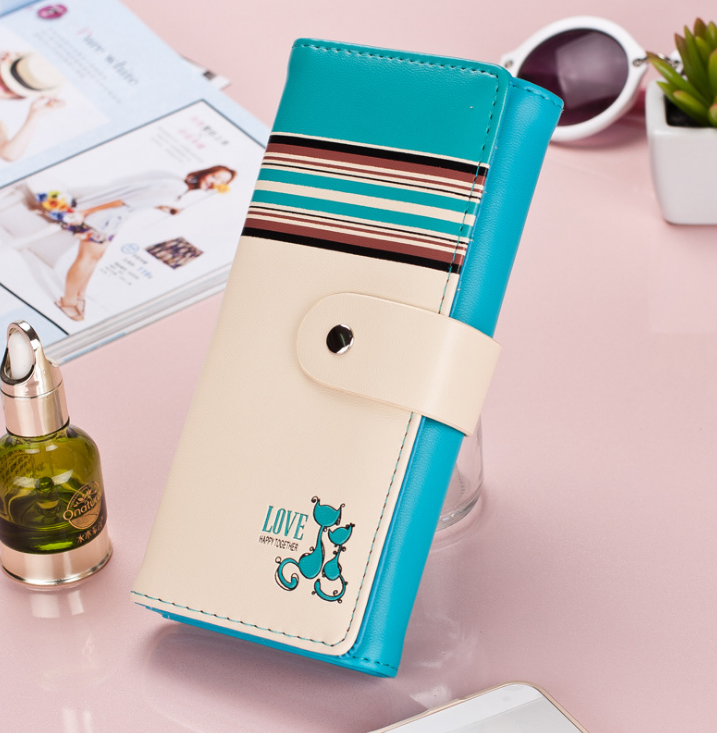 Carteras para mujer de piel sintética suave con diseño de gatos