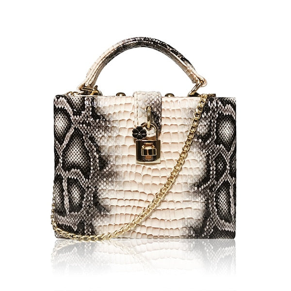 Bolso de mano con estampado de serpiente para mujer
